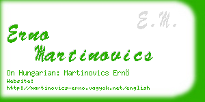 erno martinovics business card